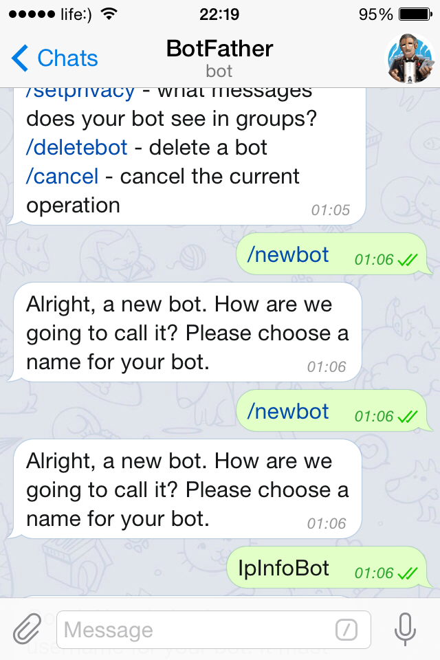 New bot for Telegram